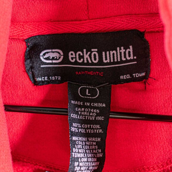 Ecko Unltd Rhino Logo Hoodie Sweatshirt Large Y2K Skater Hip Hop Streetwear - Picture 4 of 6